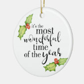 Most Wonderful Time of the Year Family Foto Keramik Ornament (Links)