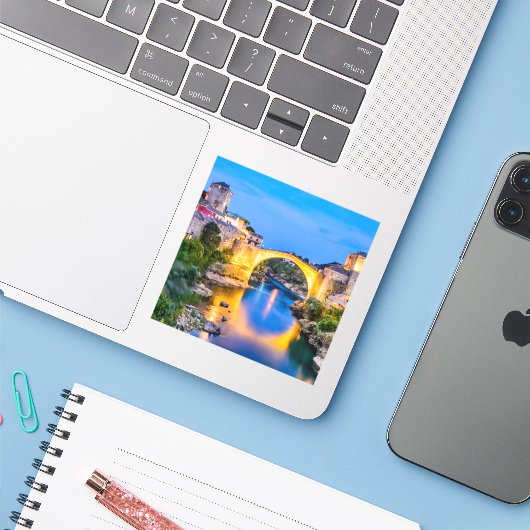 Mostar aus Bosnien-Herzegowina Aufkleber (Laptop mit iPhone)