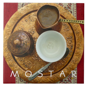 Mostar Bosnian Kaffee Set Keramik Fliesen