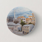 Mostar, Bosnien - Akrylenmalerei Button (Vorderseite)