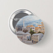 Mostar, Bosnien - Akrylenmalerei Button (Vorne & Hinten)