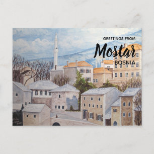 Mostar, Bosnien - Akrylenmalerei Postkarte