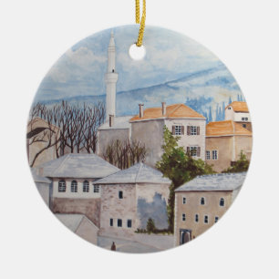 Mostar, Bosnien - Akryllische Stadtbild Keramikornament
