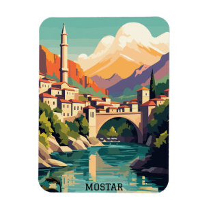 MOstar Bosnien Herzegovina Retro Vintage Travel Magnet
