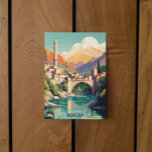 Mostar Bosnien Herzegovina Retro Vintage Travel Postkarte<br><div class="desc">Schöne Postkarte mit der phantastischen Landschaft von Mostar in Bosnien-Herzegowina. Große Souvenirs und Reisegeschenke für jeden Touristen.</div>