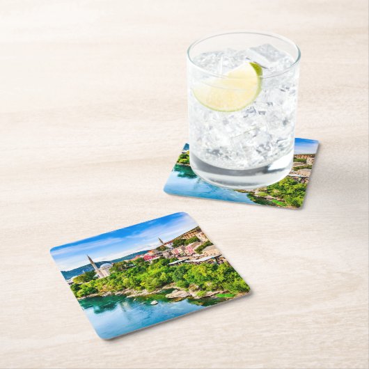 Mostar Bosnien und Herzegowina Rechteckiger Pappuntersetzer (Vor Ort)