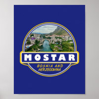 Mostar Bosnien und Herzegowina Reisetitelemblem