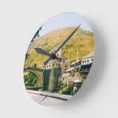 Mostar - Bosnien und Herzegowina Runde Wanduhr (Winkel)