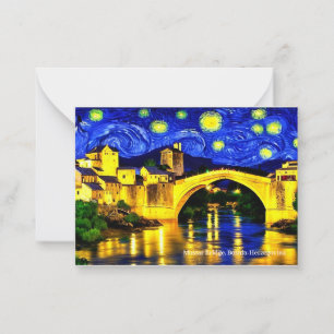 Mostar Bridge, Bosnien auf einer Eid Mubarak Card Mitteilungskarte