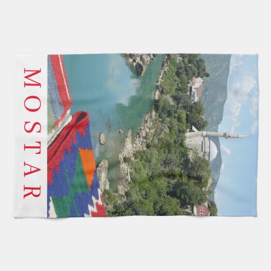 Mostar Moschee View Teetuch Geschirrtuch (Horizontal)