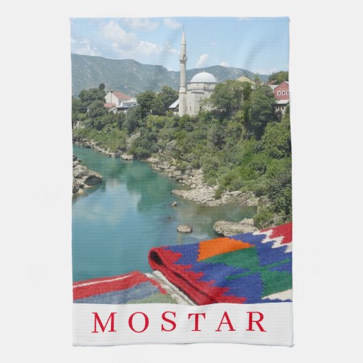 Mostar Moschee View Teetuch Geschirrtuch (Vertikal)