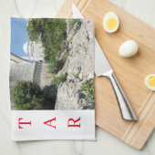 Mostar Old Bridge Blick Teetuch Geschirrtuch (Viertel Falte)