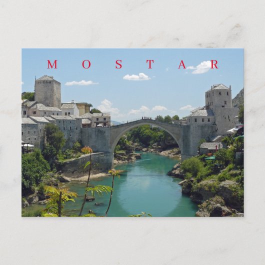 Mostar Old Bridge View Postkarte (Vorderseite)