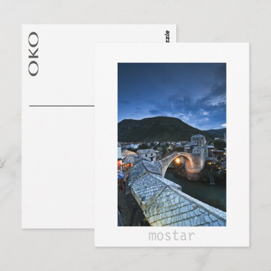 Mostar Postkarte (Vorne/Hinten)