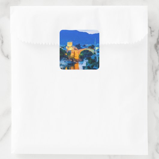 Mostar Quadratischer Aufkleber (Tasche)