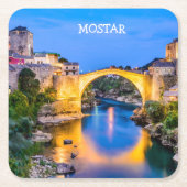 Mostar Rechteckiger Pappuntersetzer (Vorderseite)