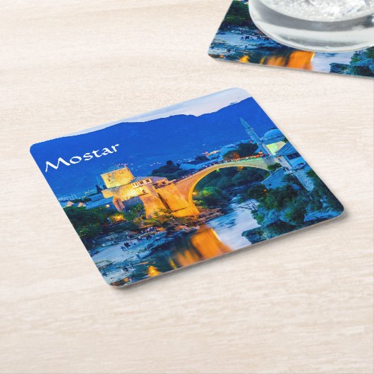 Mostar Rechteckiger Pappuntersetzer (angewinkelt)