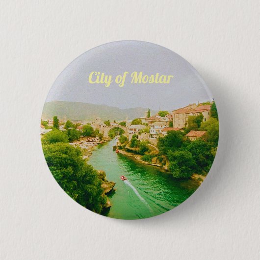 Mostar Stadt - Bosnien und Herzegowina Button (Vorderseite)