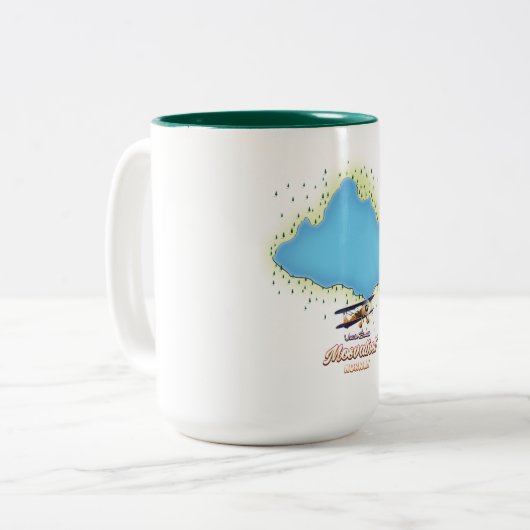 Mosvatnet Norwegen Seekarte Kunstdruck. Zweifarbige Tasse (Vorderseite Links)