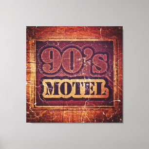 Motel #2 der Vintagen 90er Jahre - ummantelte Canv Leinwanddruck