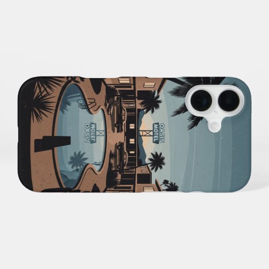 Motel at Dusk iPhone 16 Hülle (Rückseite (Horizontal))