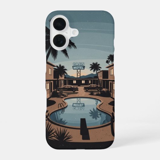 Motel bei Dämmerung iPhone 16 Hülle (Rückseite)