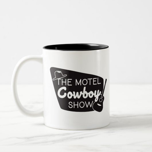 Motel Cowboy Show Zweifarbige Tasse (Links)