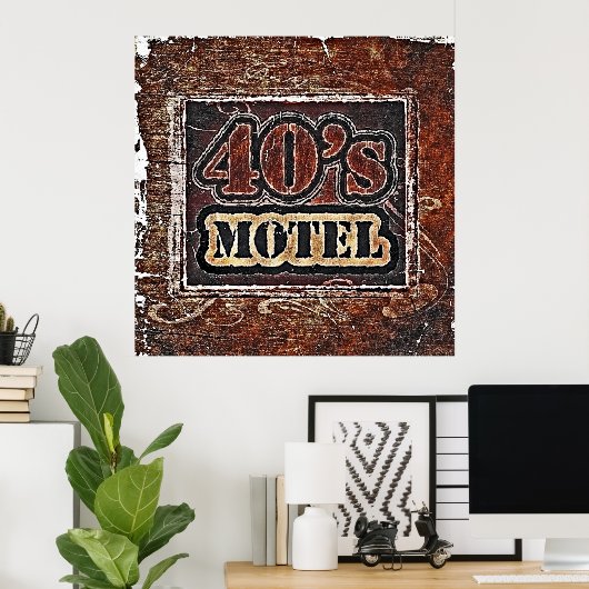 Motel der Vintagen 40er Jahre - Poster (Heimbüro)