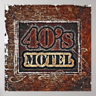 Motel der Vintagen 40er Jahre - Poster