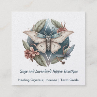 Moth and Blume Square Business Card Quadratische Visitenkarte