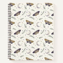 Moth and Moon Spiral Notebook 8.5"x11" Notizblock