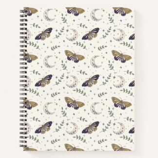Moth and Moon Spiral Notebook 8.5"x11" Notizblock