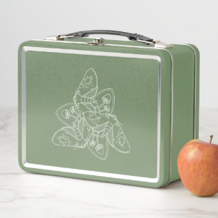 Moth and Mushroom Metal Lunchbox