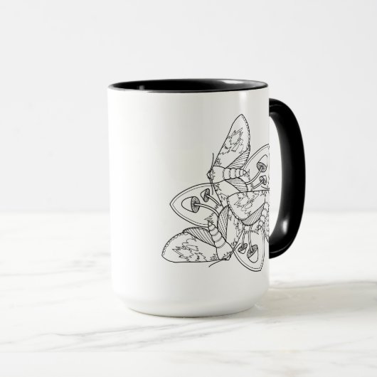 Moth and Mushroom Tasse (VorderseiteRechts)