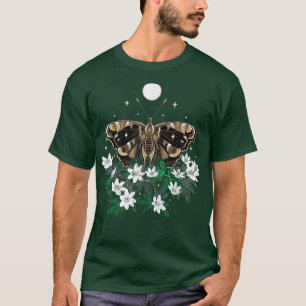 Moth at Night mit Anemone Dark Spring Butterfly w T-Shirt