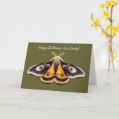 Moth Birthday Insect Art Goblincore Witchy Green Karte (Gelbe Blume)