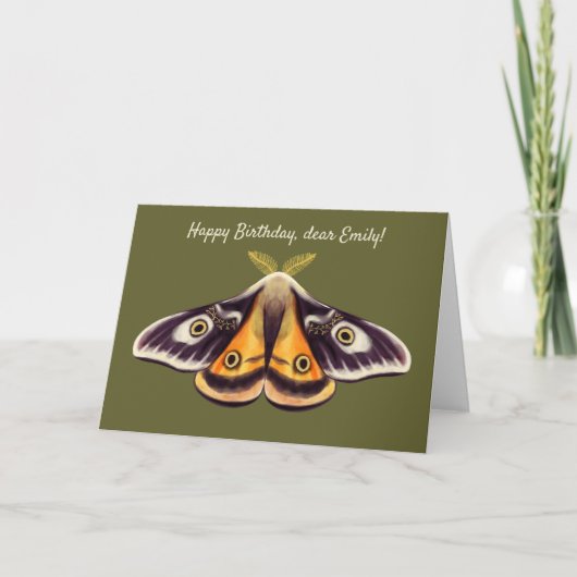 Moth Birthday Insect Art Goblincore Witchy Green Karte (Vorderseite)