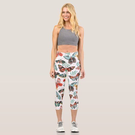 Moth Butterfly Capri Leggings (Vorderseite)