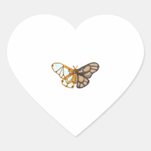 Moth Butterfly Dragonfly Insekt Herz-Aufkleber