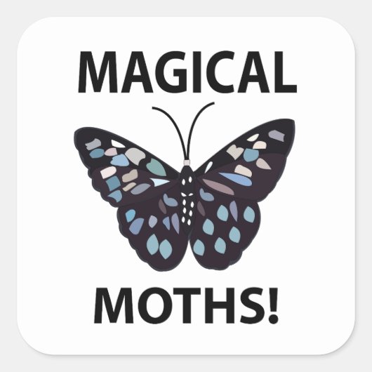 Moth Butterfly Magic Moths Quadratischer Aufkleber (Vorderseite)