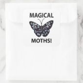 Moth Butterfly Magic Moths Quadratischer Aufkleber (Tasche)
