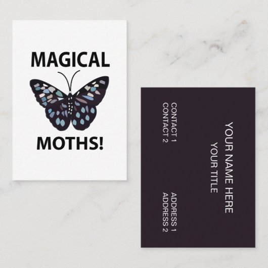 Moth Butterfly Magic Moths Visitenkarte (Vorne/Hinten)