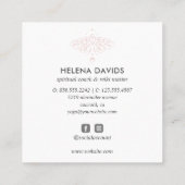 Moth Butterfly Moon Phase Reiki Practitioner Yoga Quadratische Visitenkarte (Rückseite)