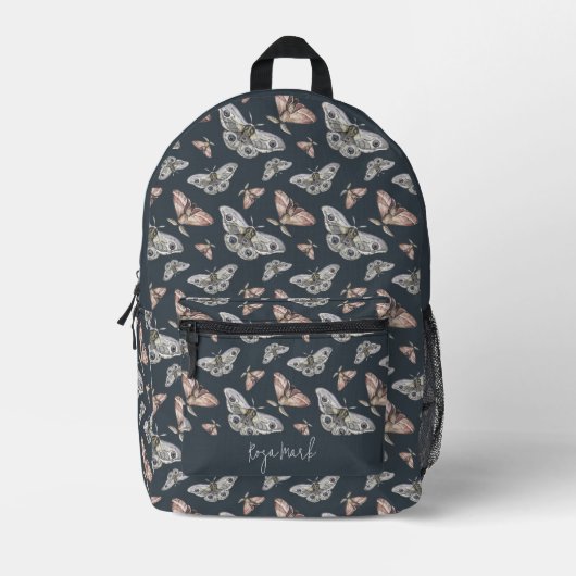 Moth Butterfly Muster bedruckter Backpack Rucksack (Vorderseite)