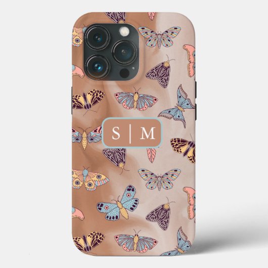 Moth Butterfly-Muster Case-Mate iPhone Case (Rückseite)