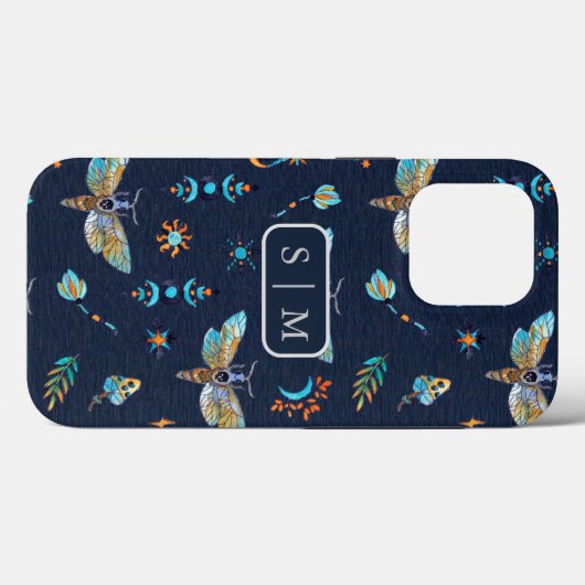 Moth Butterfly-Muster Case-Mate iPhone Case (Rückseite (Horizontal))