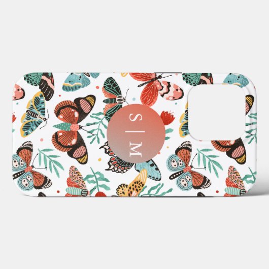 Moth Butterfly-Muster Case-Mate iPhone Hülle (Rückseite (Horizontal))