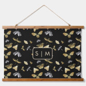 Moth Butterfly Muster hängend Tapestry Wandteppich Mit Holzrahmen (Vorne)