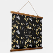 Moth Butterfly Muster hängend Tapestry Wandteppich Mit Holzrahmen (Gewinkelt)