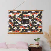 Moth Butterfly Muster hängend Tapestry Wandteppich Mit Holzrahmen (Schlafzimmer)